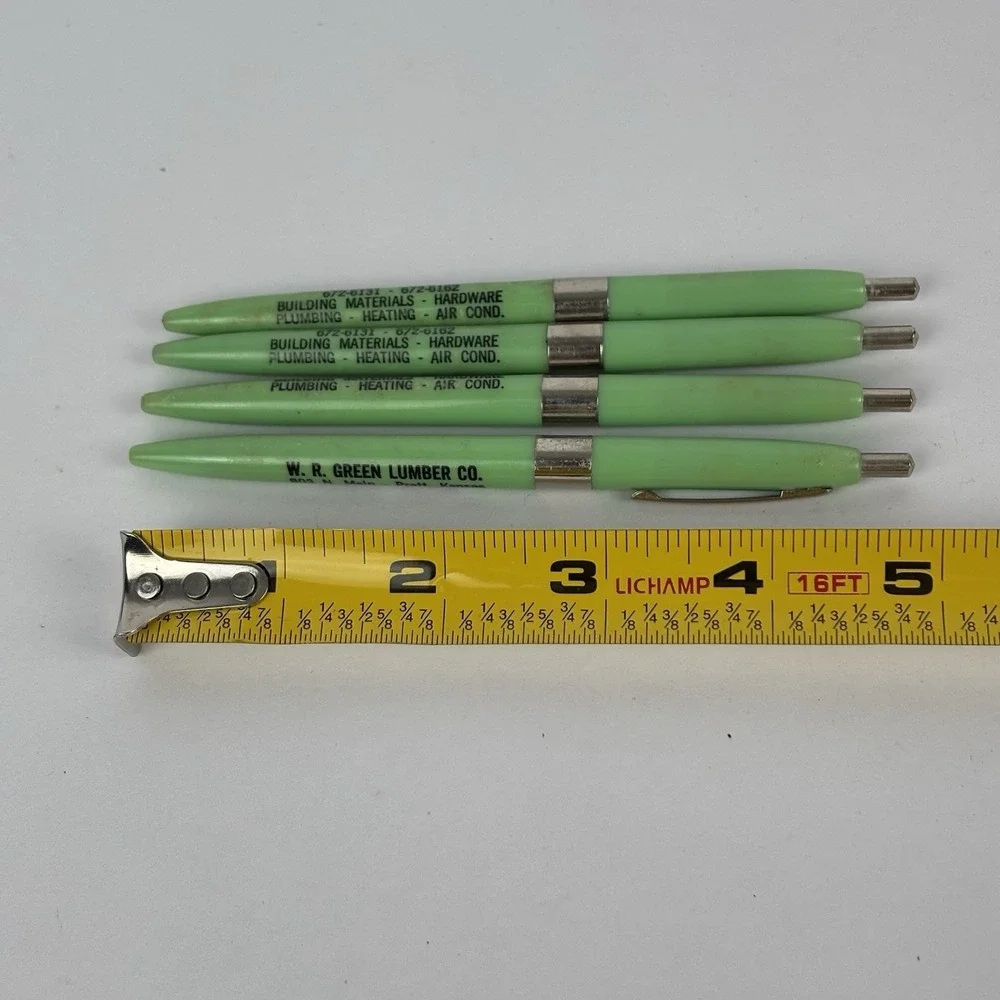 W. R. Green Lumber Co. Mechanical Pens (4) Gold Bond Promotional VTG Pratt, KS
